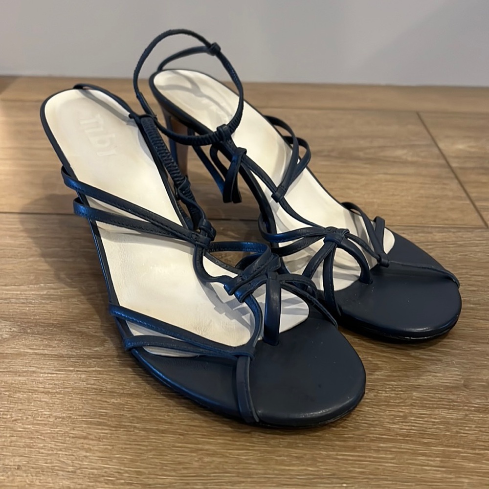 Tibi Navy Gavin Sandal